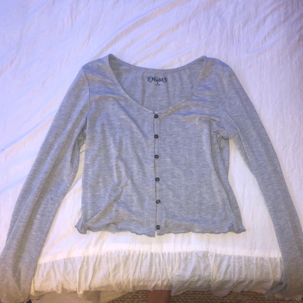 Grey Long Sleeve Button Up Shirt